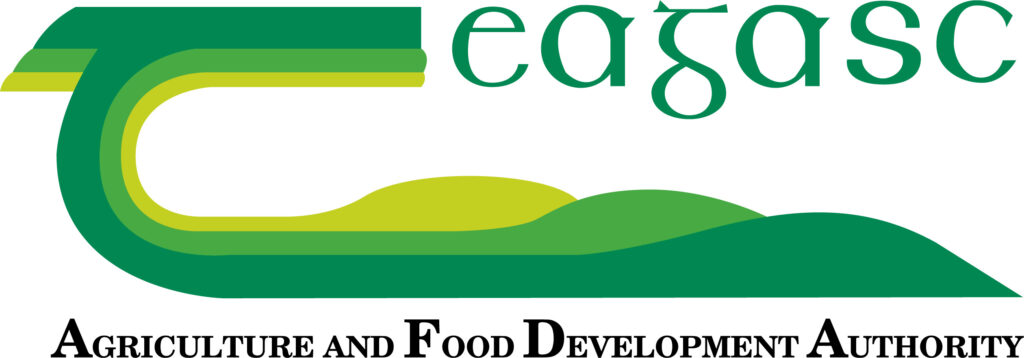 Teagasc logo: a stylised green "T" forming rolling hills, with "eagasc" in green text above and "Agriculture and Food Development Authority" in black below.